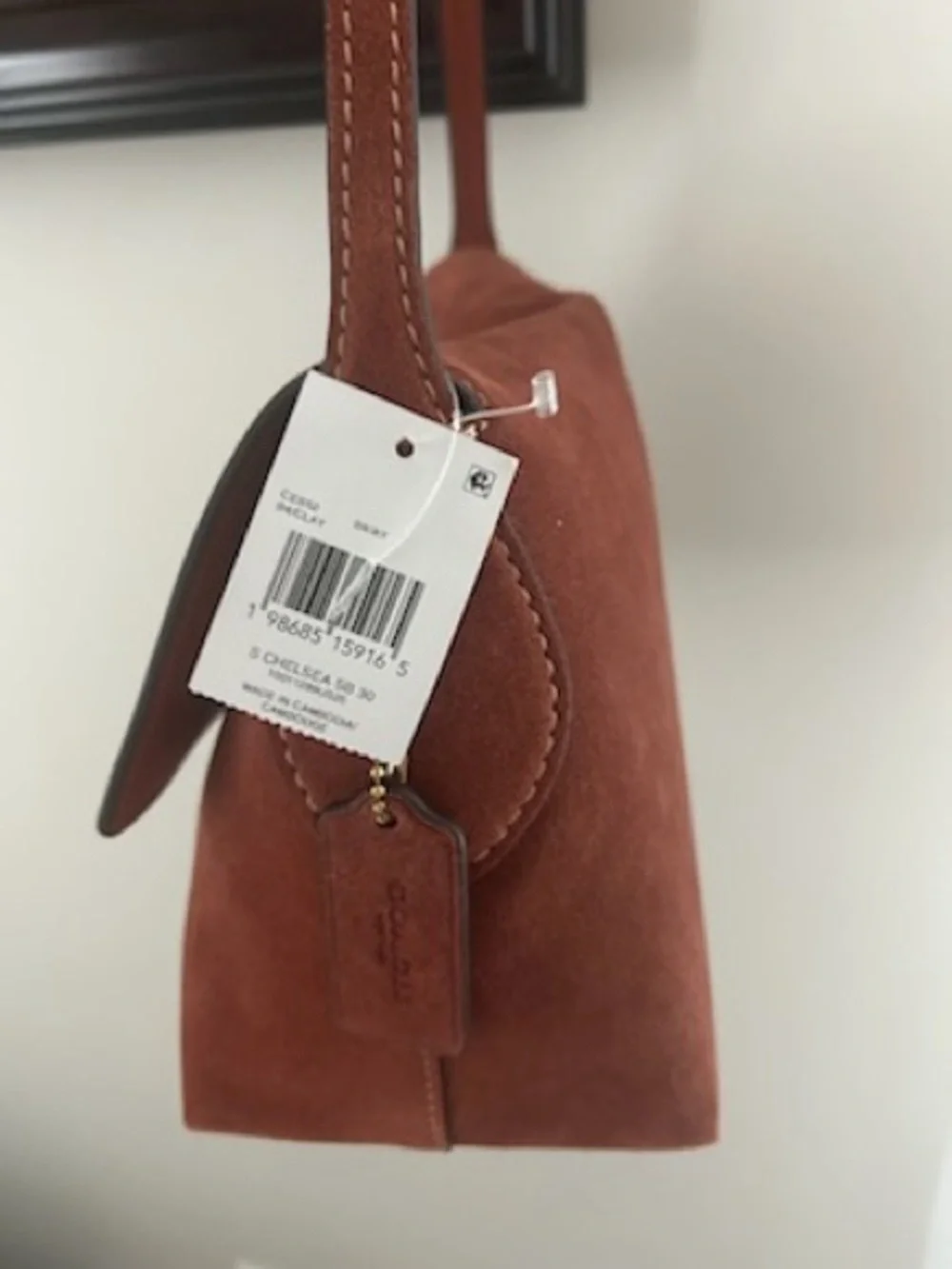 Coach Men’s Suede Messenger Bag in Chestnut